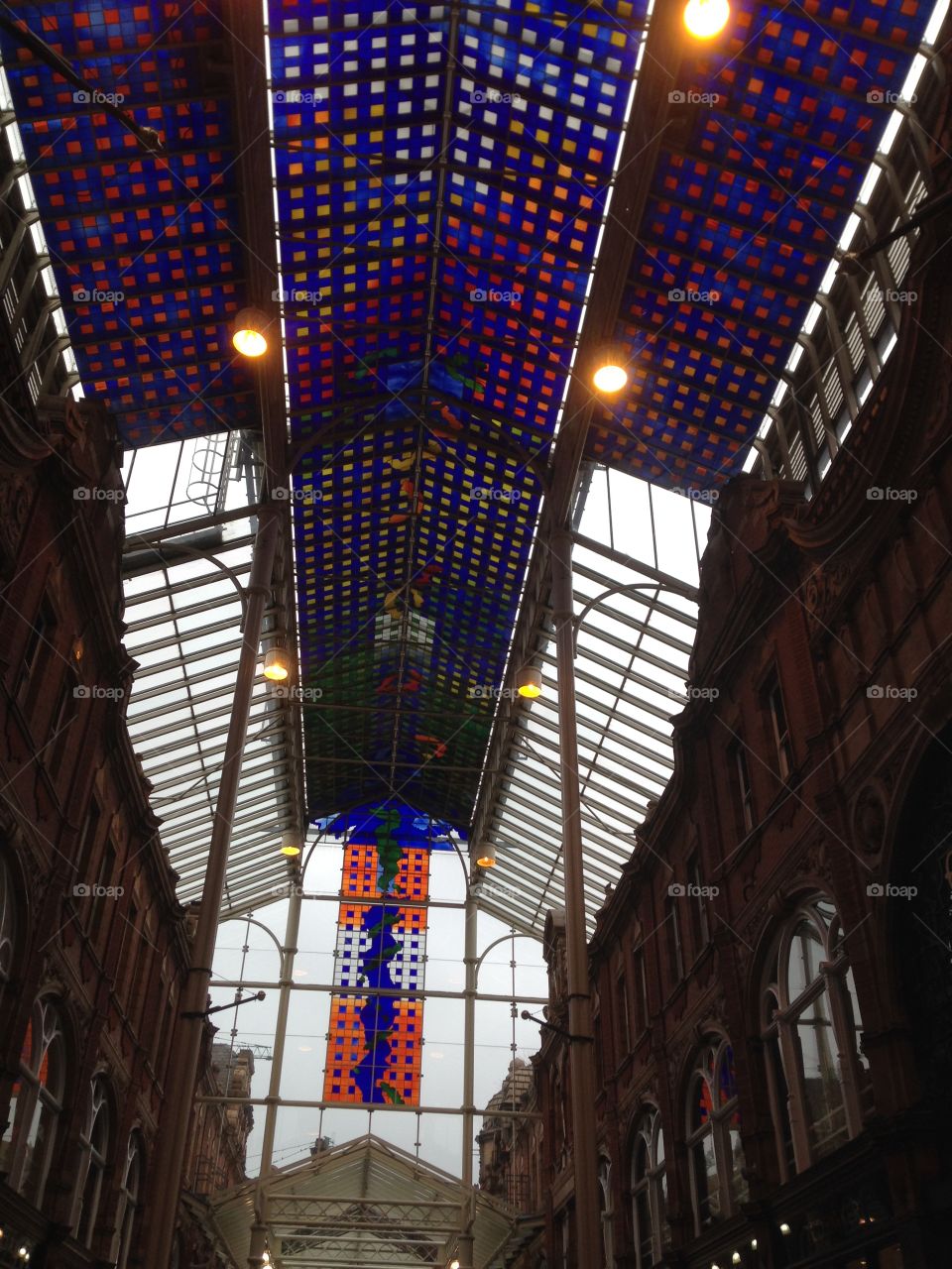 Roof in a shopping centre