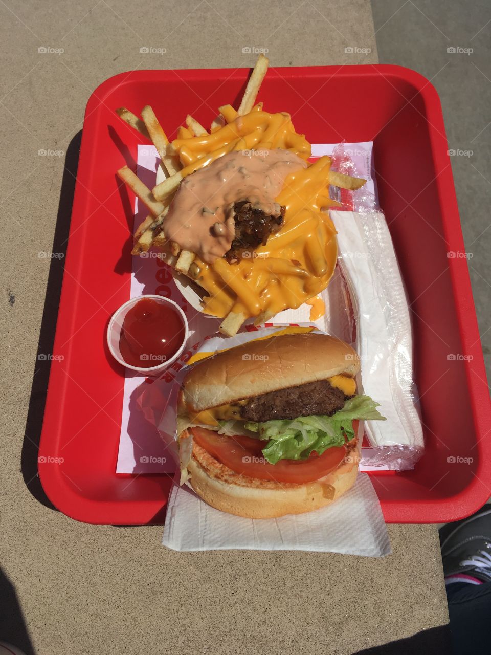 In n out burger for the first time 