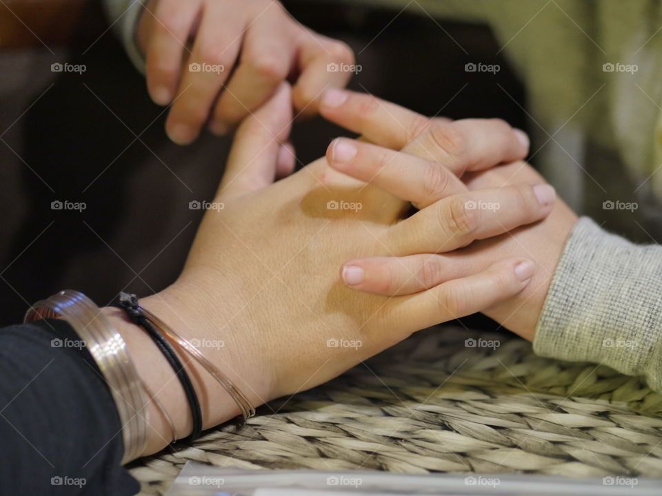 Close-up of holding hands