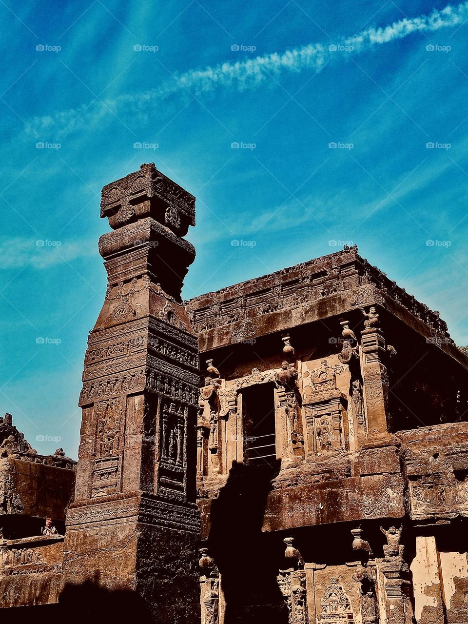 Ancient photography - Ellora pillar 