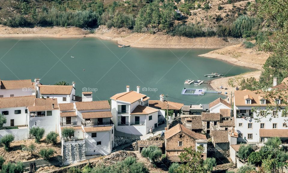 A view of the town of Zaboeira on the Rio Zêzere in Central Portugal