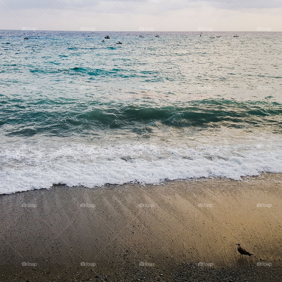 Beach in Monterosso al mare in Italy