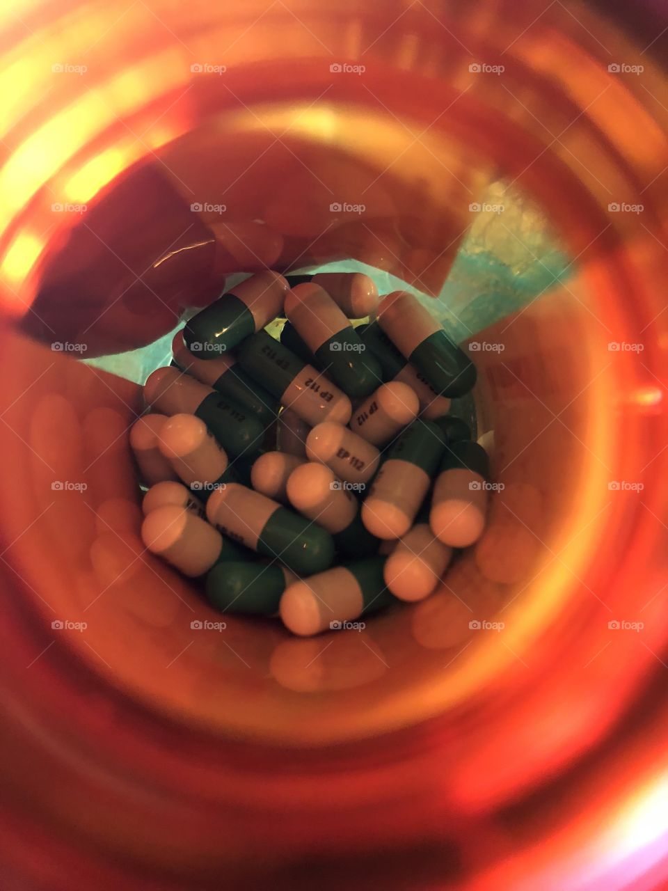 Medication inside a pill bottle