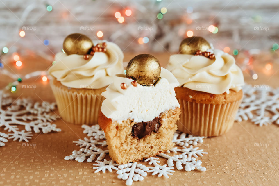 delicious cupcake sweets for Santa for Christmas