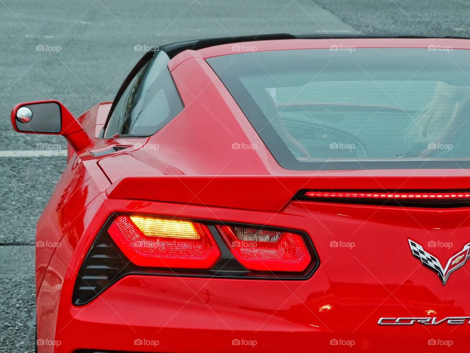 Red Corvette. Red Corvette On A California Street
