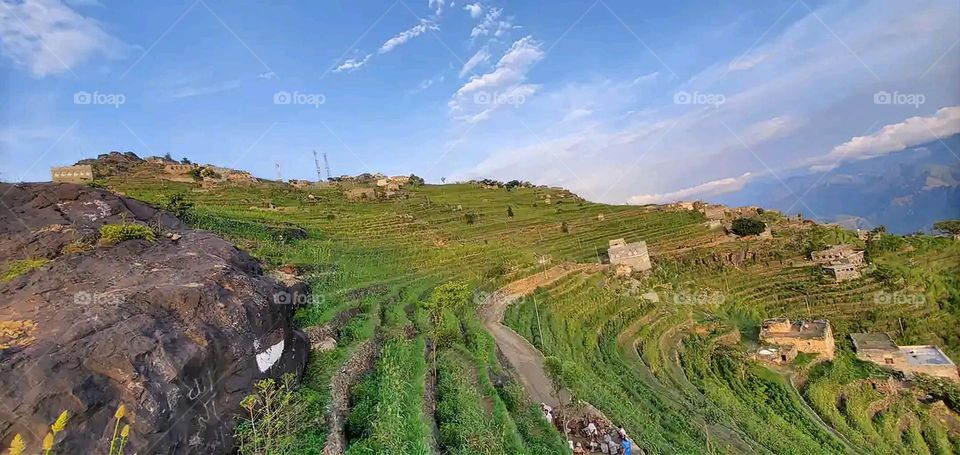 Glory be to God, the magnificent and picturesque view and the natural green trees are a view that is nothing more wonderful than it