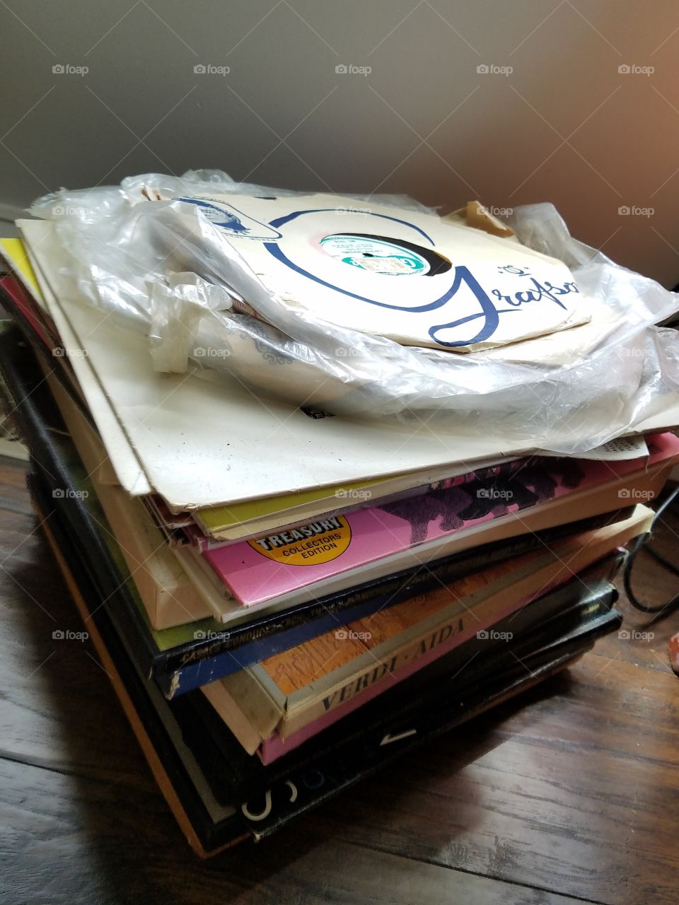 stack of vinyl we inherited