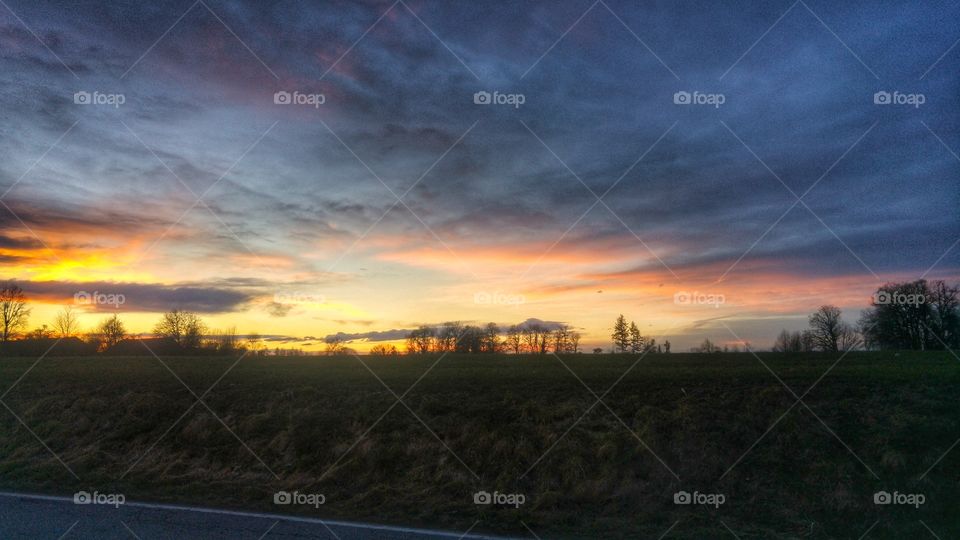 Beautiful sunrise with cloud coloring