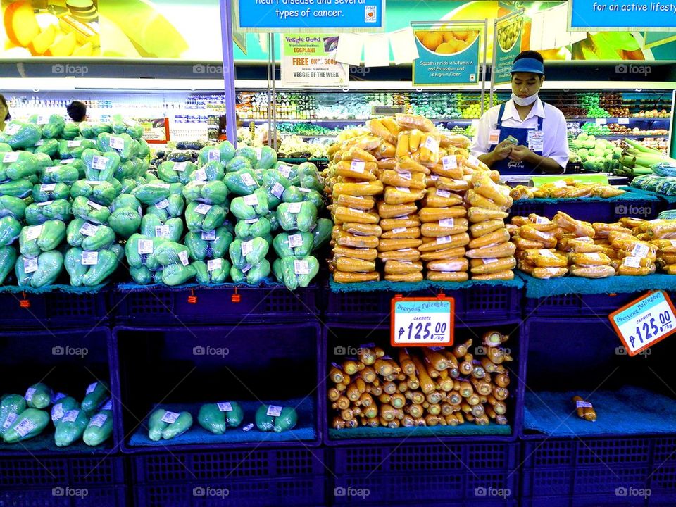 fruits and vegetable sold in a grocery