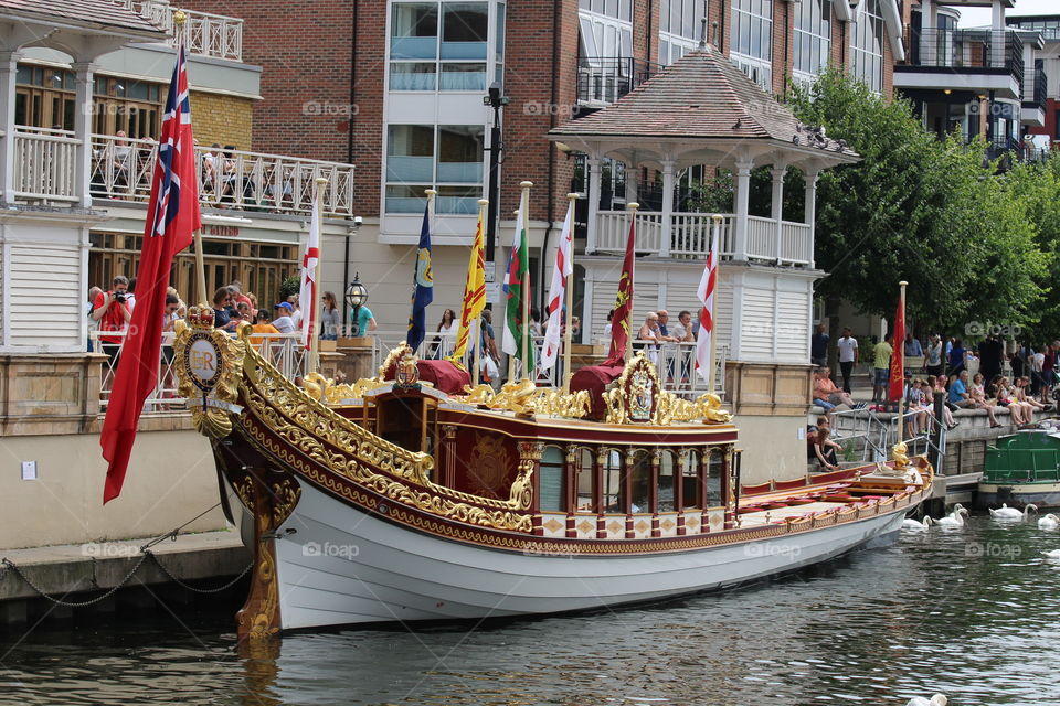 Her majesties yacht Gloriana on the river Thames