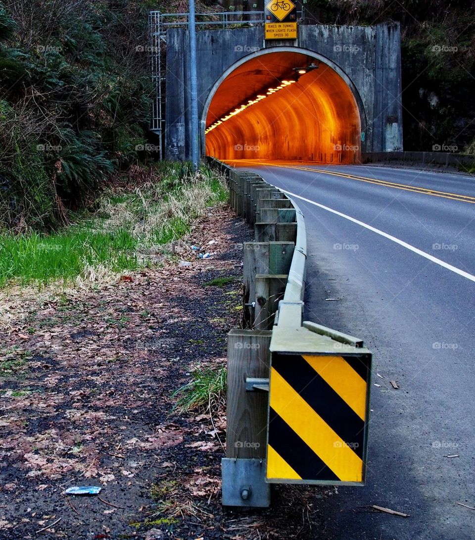 Orange glow tunnel