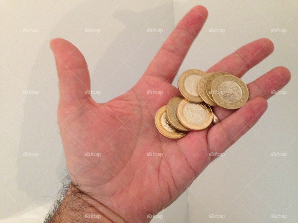 Coins in hand