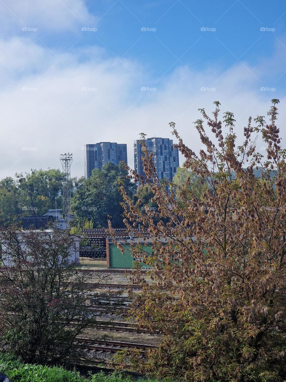 Two houses in autumn