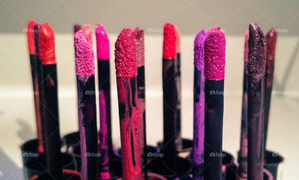 Close-up of lipsticks