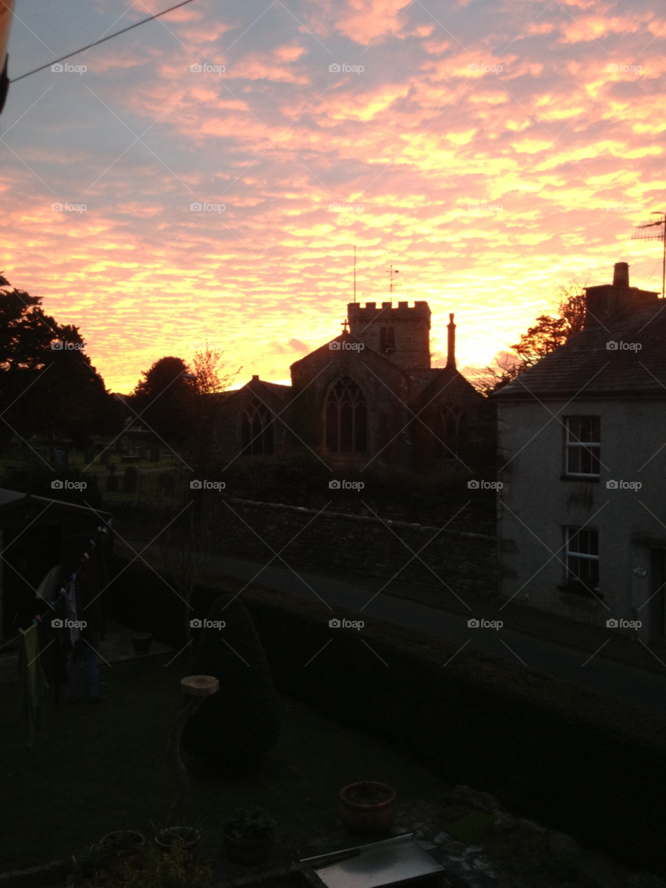 church road red sky at night by TurdOnTheRun