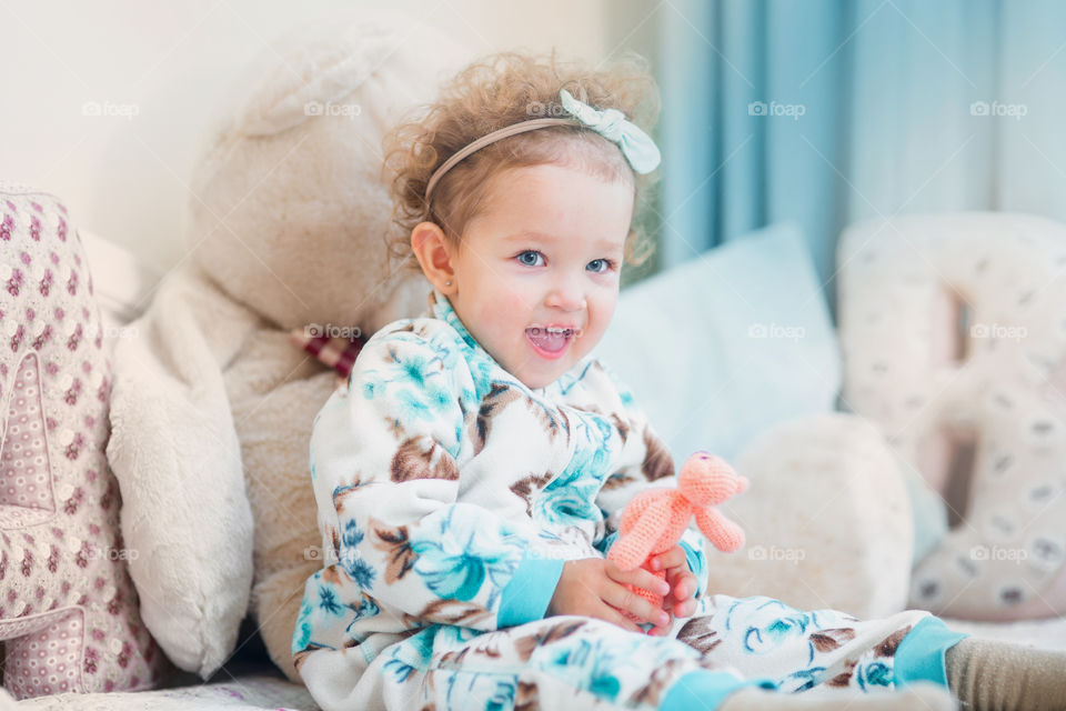 Cute little girl indoor portrait 