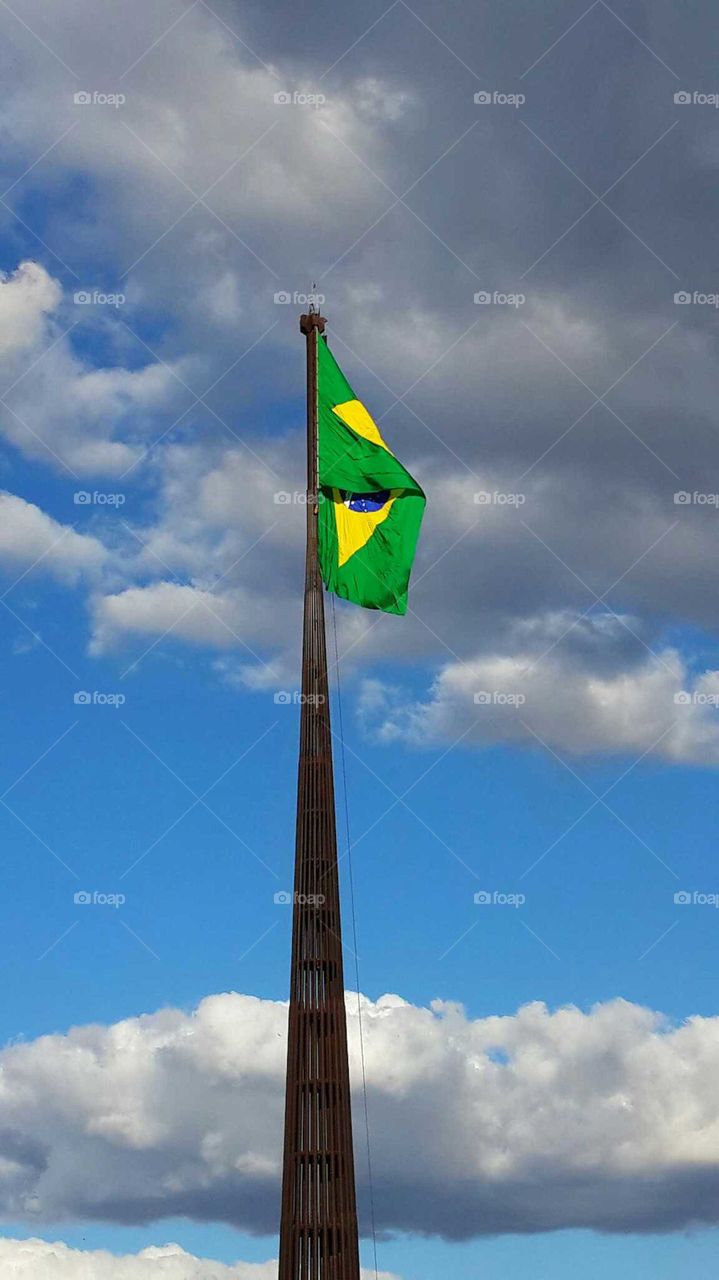 Brasilia flag. flag and sky