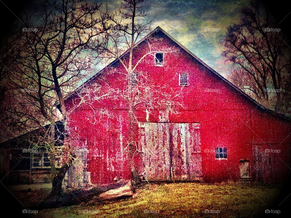 Red Indiana barn