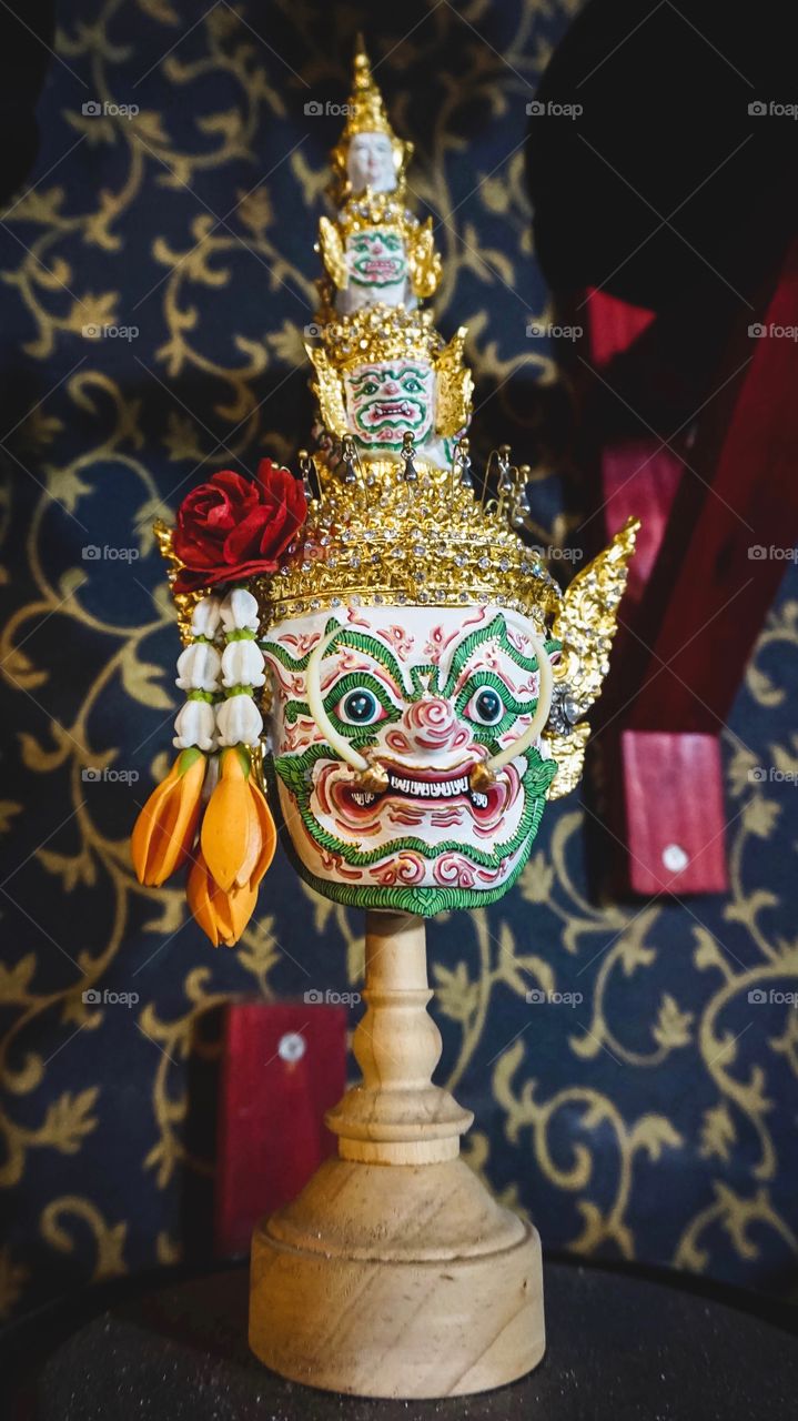 Miniature handmade traditional Thai mask