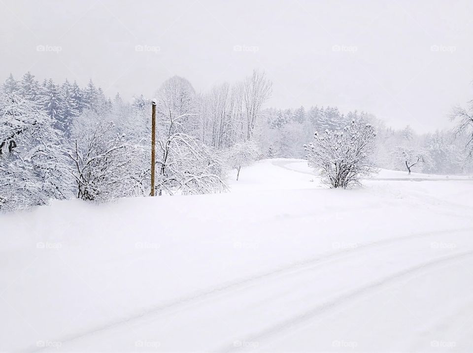 Snowfall in the Austrian Alps