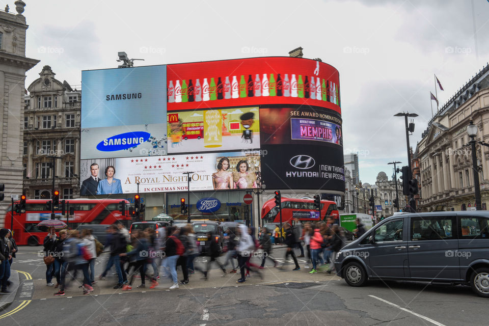 Piccadilly Circus in London.