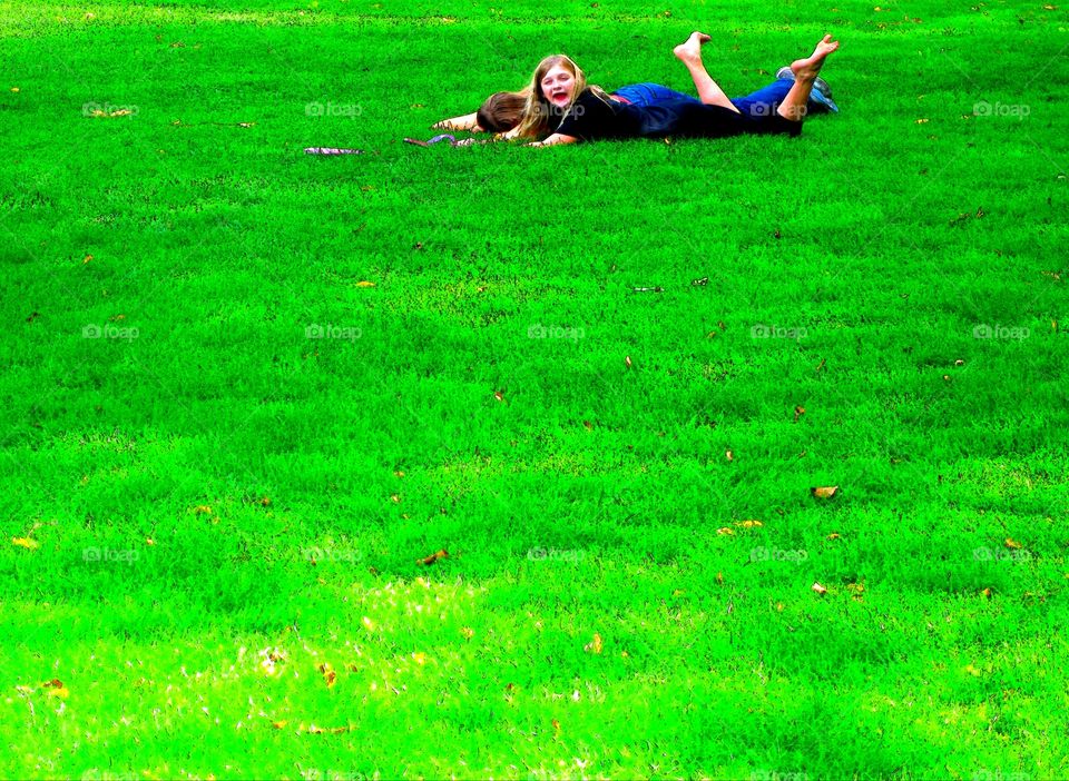 Summer on a green field