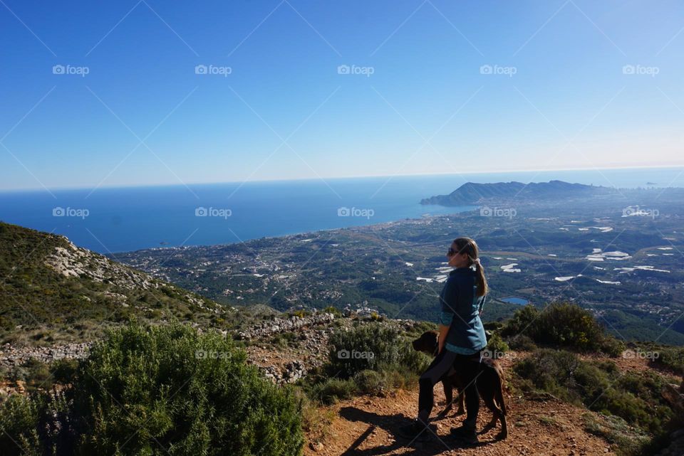 Mountains#seaview#nature#sky#human#dog