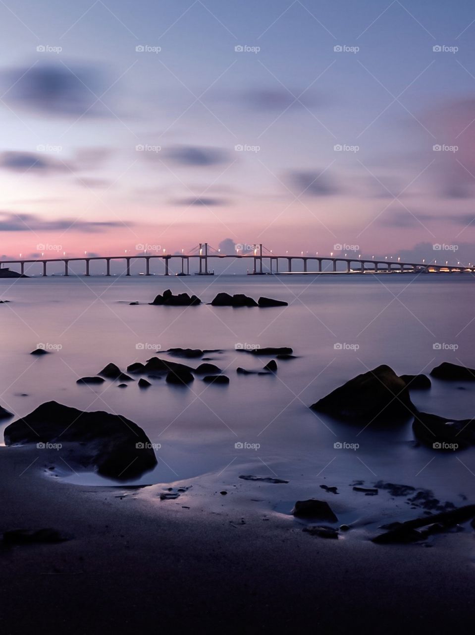 The Amizade Bridge at Dawn