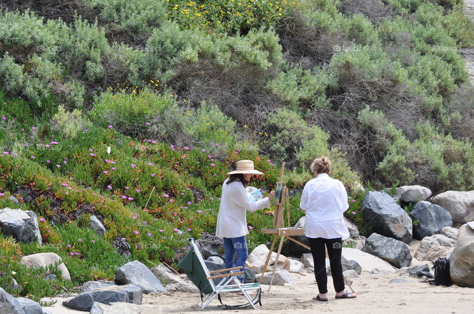 Painting at the beach