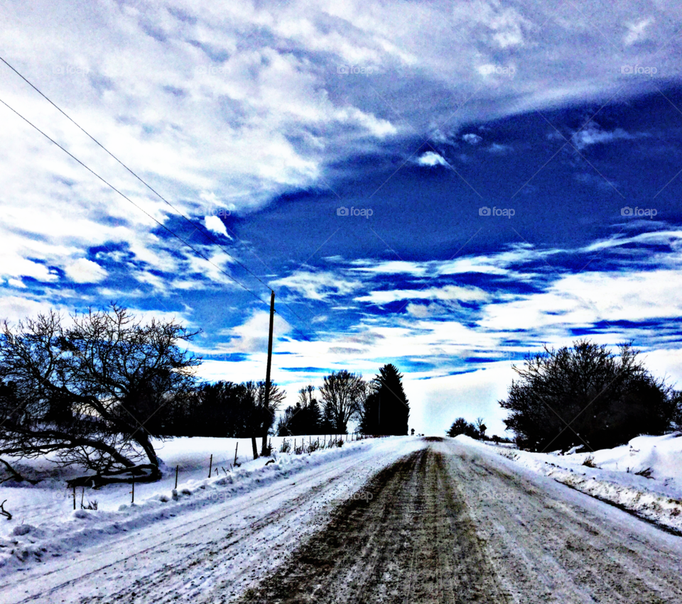 Snow, Winter, Road, Cold, Guidance