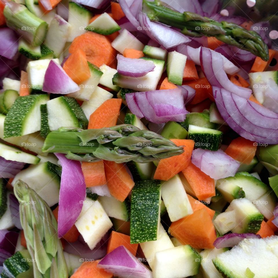 Mixed chopped vegetables 