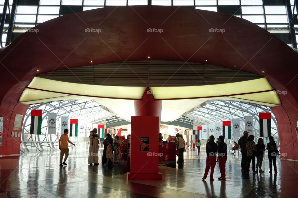 gate of Ferrari world in Abu Dhabi
