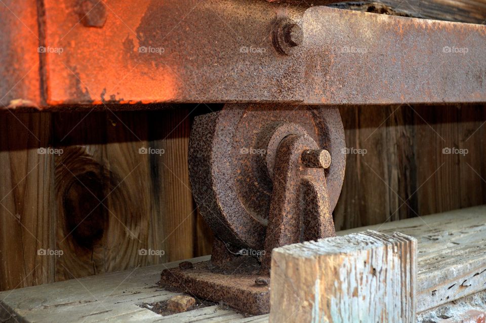 Rusty track wheel