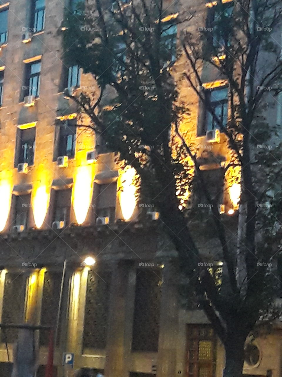 building and light