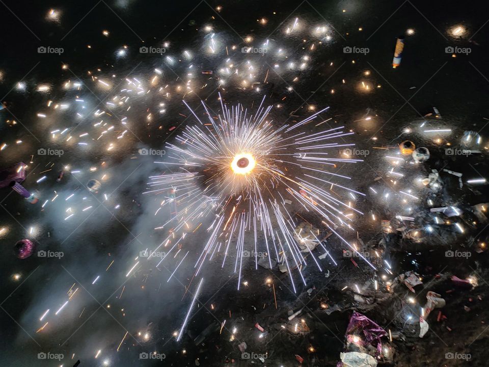 Enjoying Fire Cracker on India's Biggest Festival - Diwali