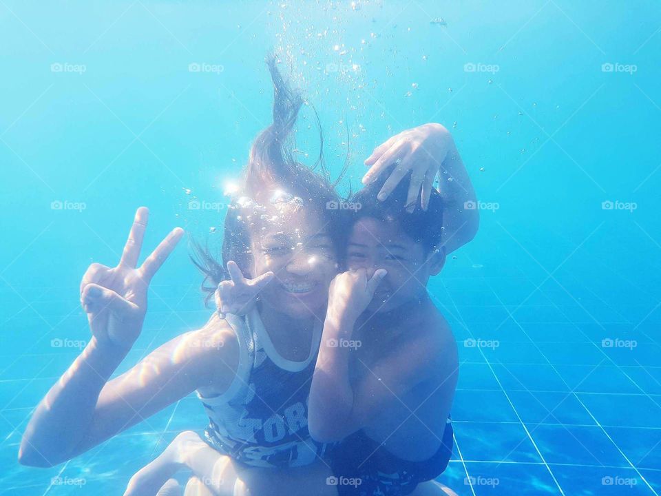happy moment underwater