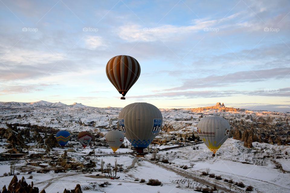 Hot Air Balloon flight at sun rise, cappadocia  turkey