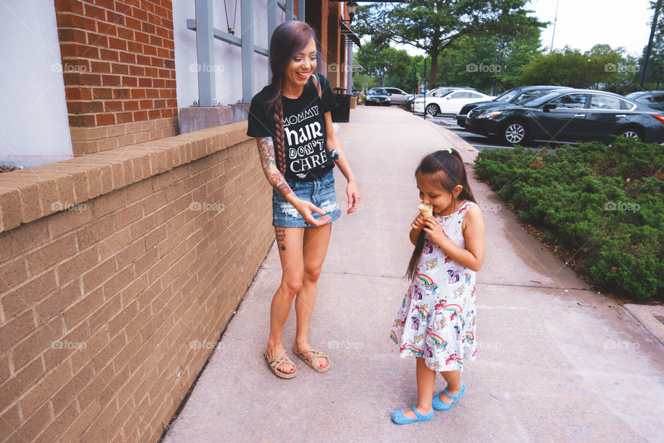 Mother and daughter having fun 