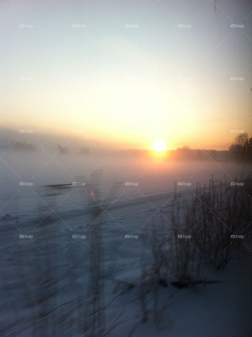 Snow sunrise