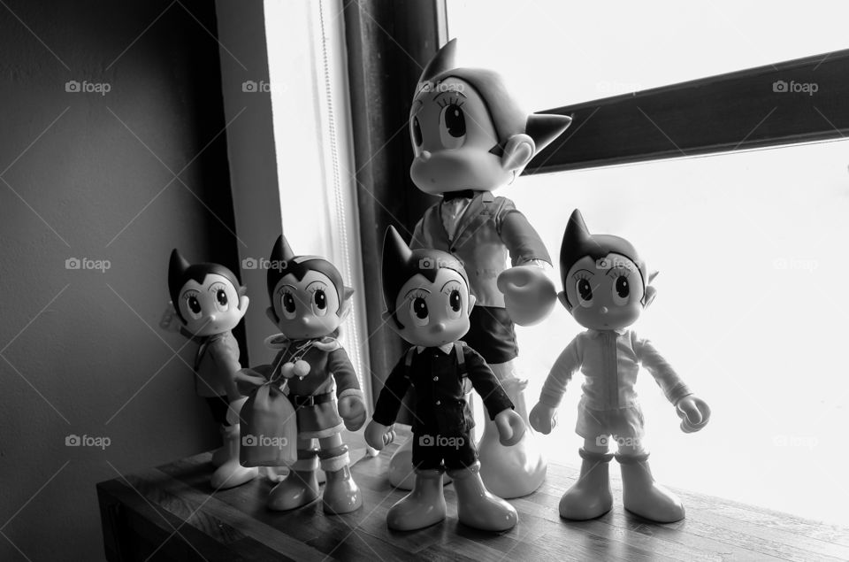 Black and white of astro boy model