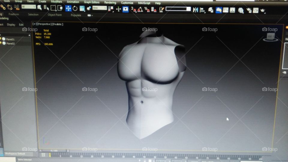 human body in 3ds Max software