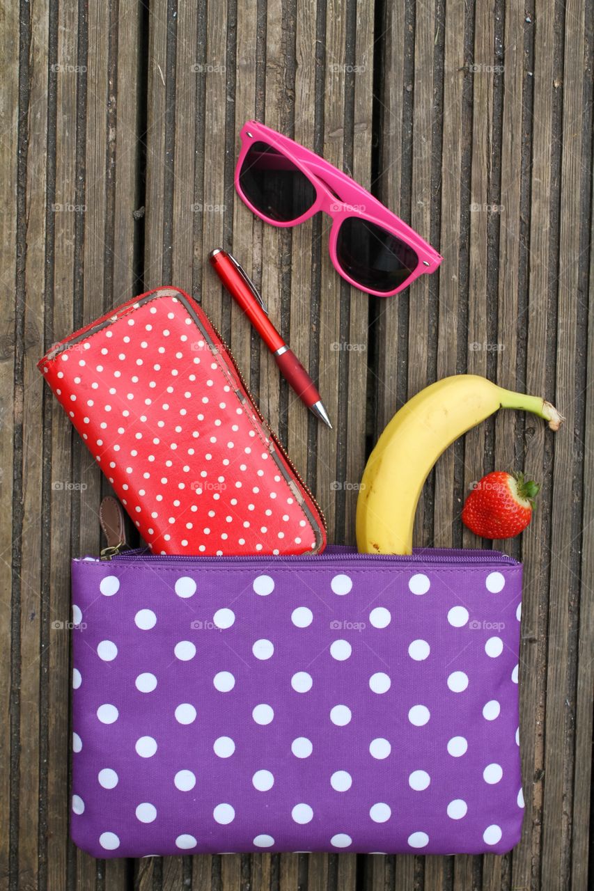 Personal purse accessories with a healthy snack