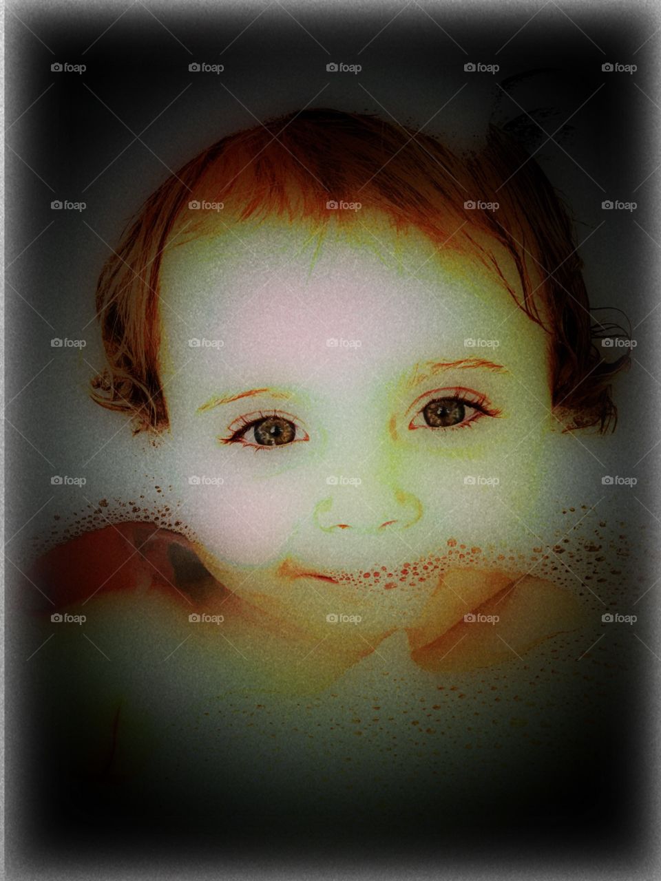 Child in bubble bath 🧼