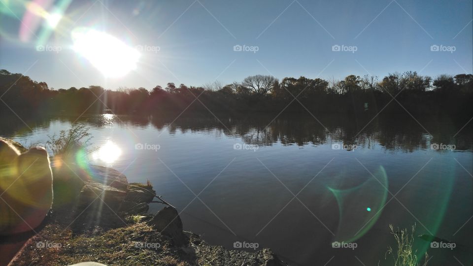 Sunset over the vaal river