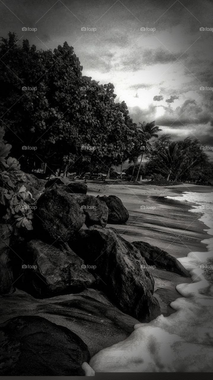 an evening walk at the beach