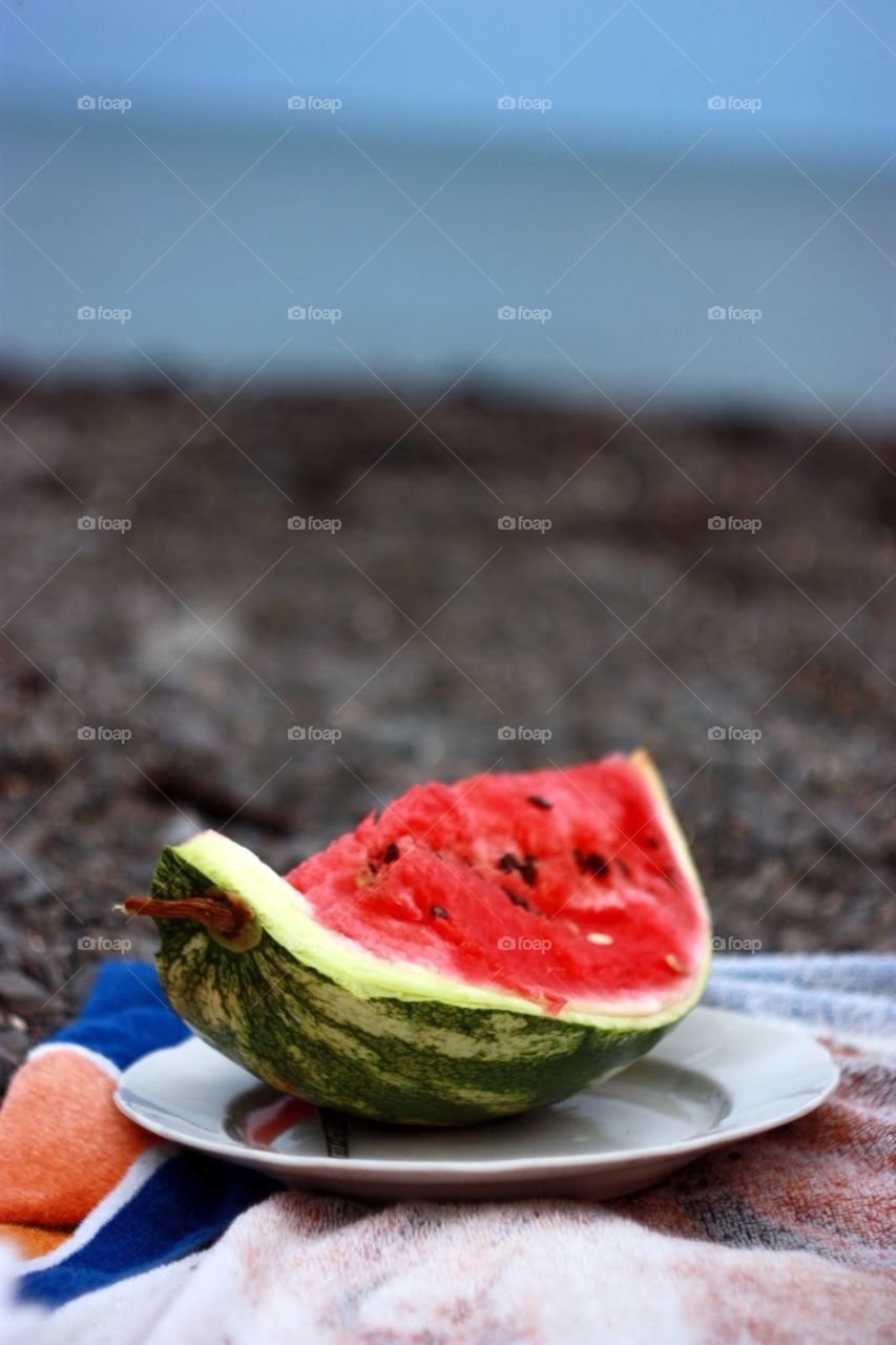 Watermelon at the seashore 