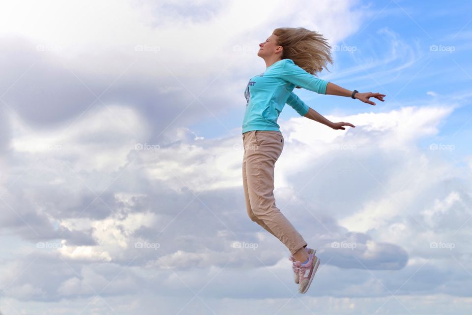 jumping girl in the sky 