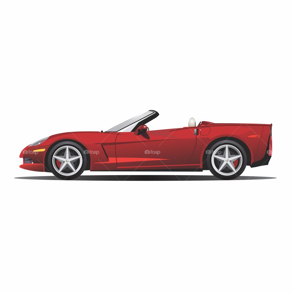 illustration red car