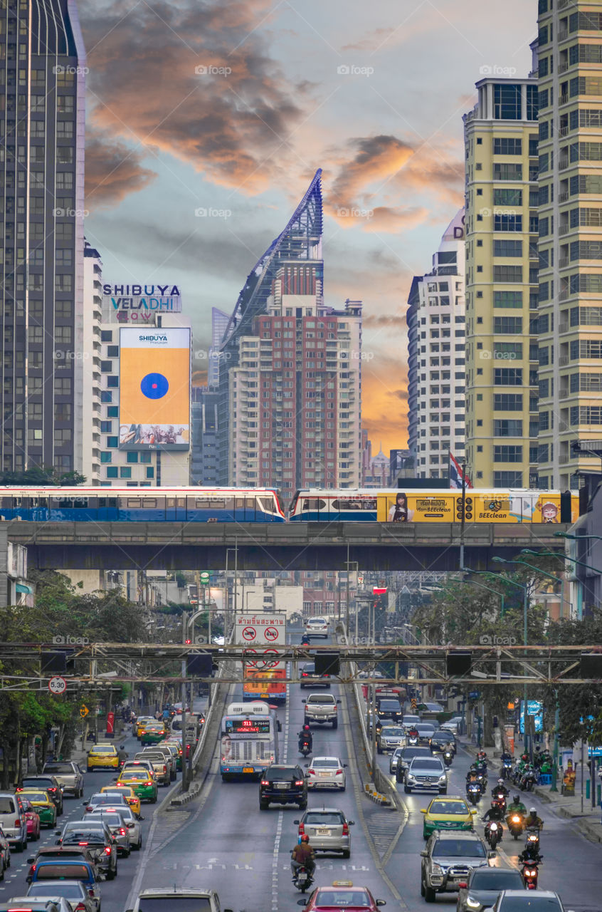 Beaitiful Bangkok city scape in Thailand