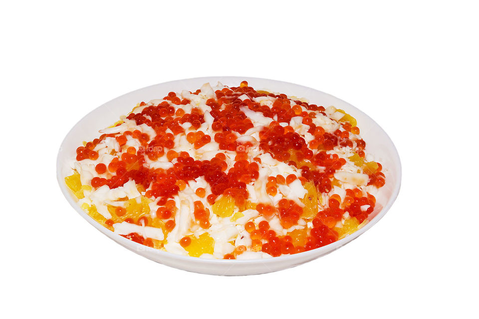 Salade from fish eggs